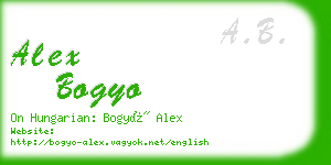 alex bogyo business card